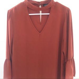 Tempted Women Blouse Burn Orange Size L